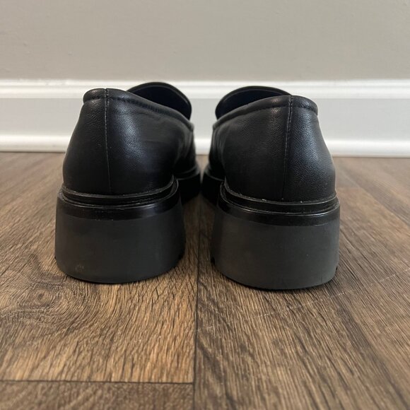 VINCE Robin Leather Loafer Dress Shoe Black Preppy Work Size 8.5 - Picture 8 of 10